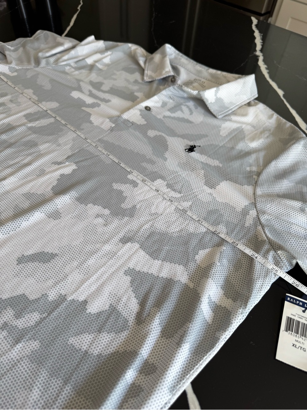 Ralph Lauren Men's Light Gray & White Camo Performance Polo - Picture 4 of 7